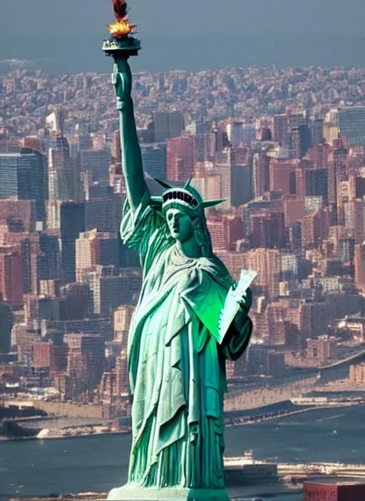 the statue of liberty and cristo redentor dancing some Stable Diffusion OpenArt