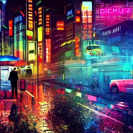 cyberpunk box city. street view. digital render. Stable Diffusion