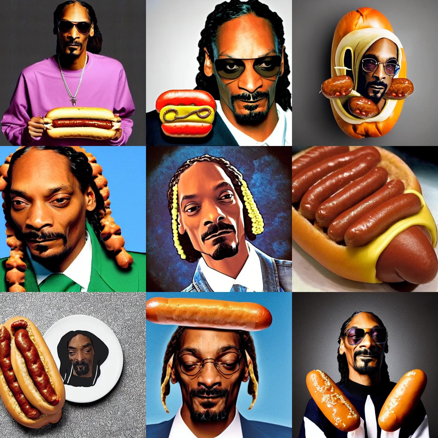 snoop dogg's face on a hot dog sausage, Stable Diffusion OpenArt