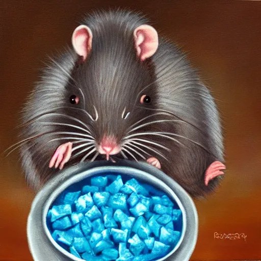 rat eating blue cheese painting Stable Diffusion OpenArt