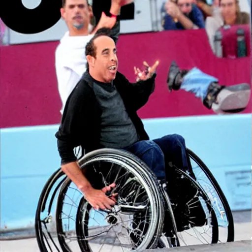 jerry seinfeld jumping a wheelchair at x games Stable Diffusion OpenArt