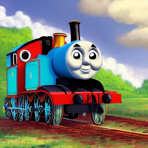 Thomas the Tank Engine Illustration highly detailed | Stable Diffusion