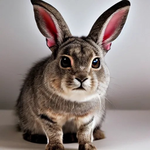 cabbit, a cross between a rabbit and a cat, cute Stable Diffusion