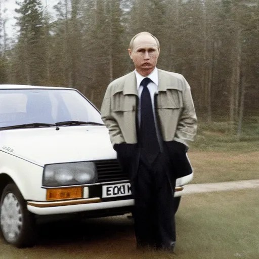 Vladimir Putin is driving a VAZ 2106 car, high Stable Diffusion OpenArt