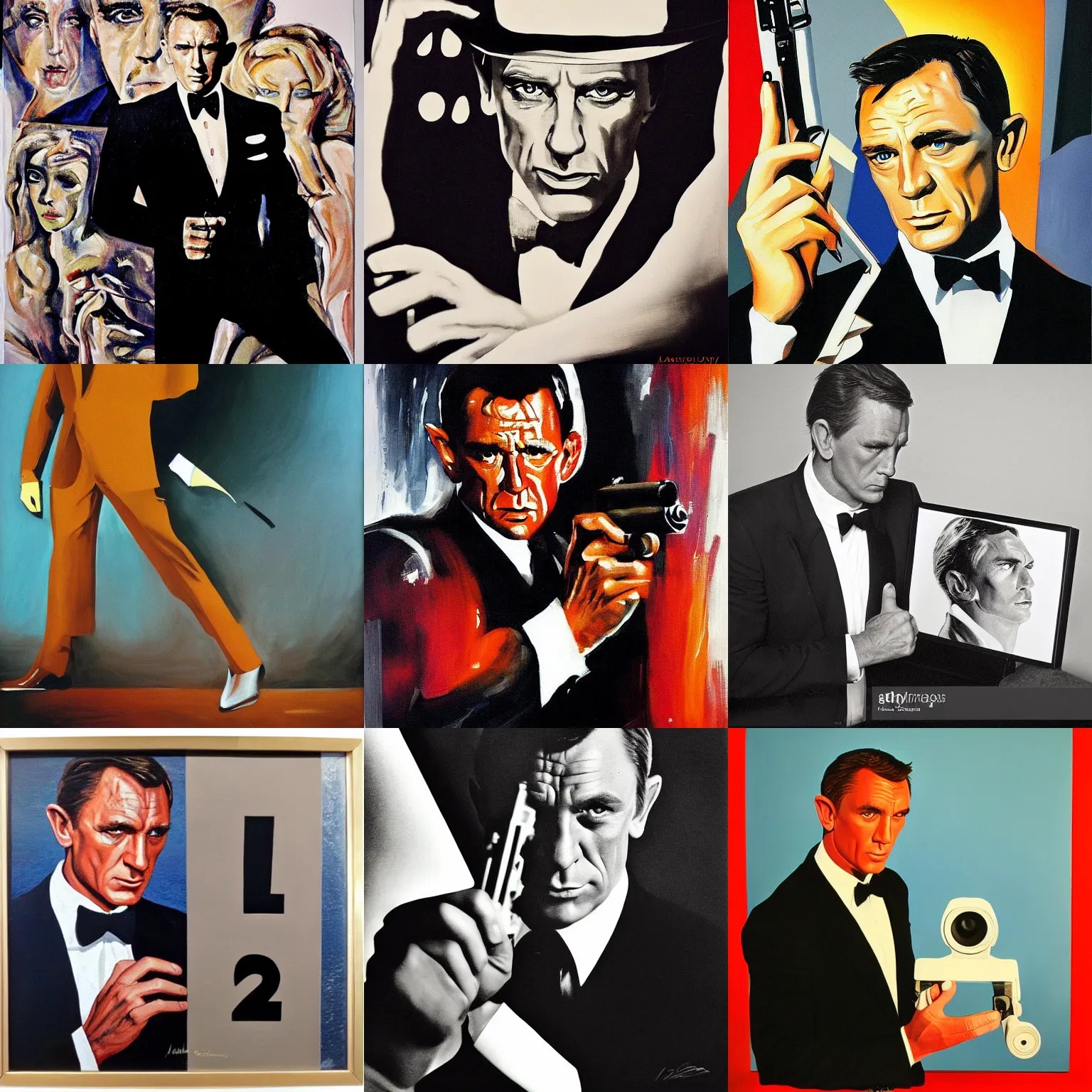 james bond intro by painter and photographer laszlo Stable Diffusion