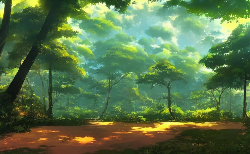 amazon forest, anime scenery by Makoto Shinkai, Stable Diffusion