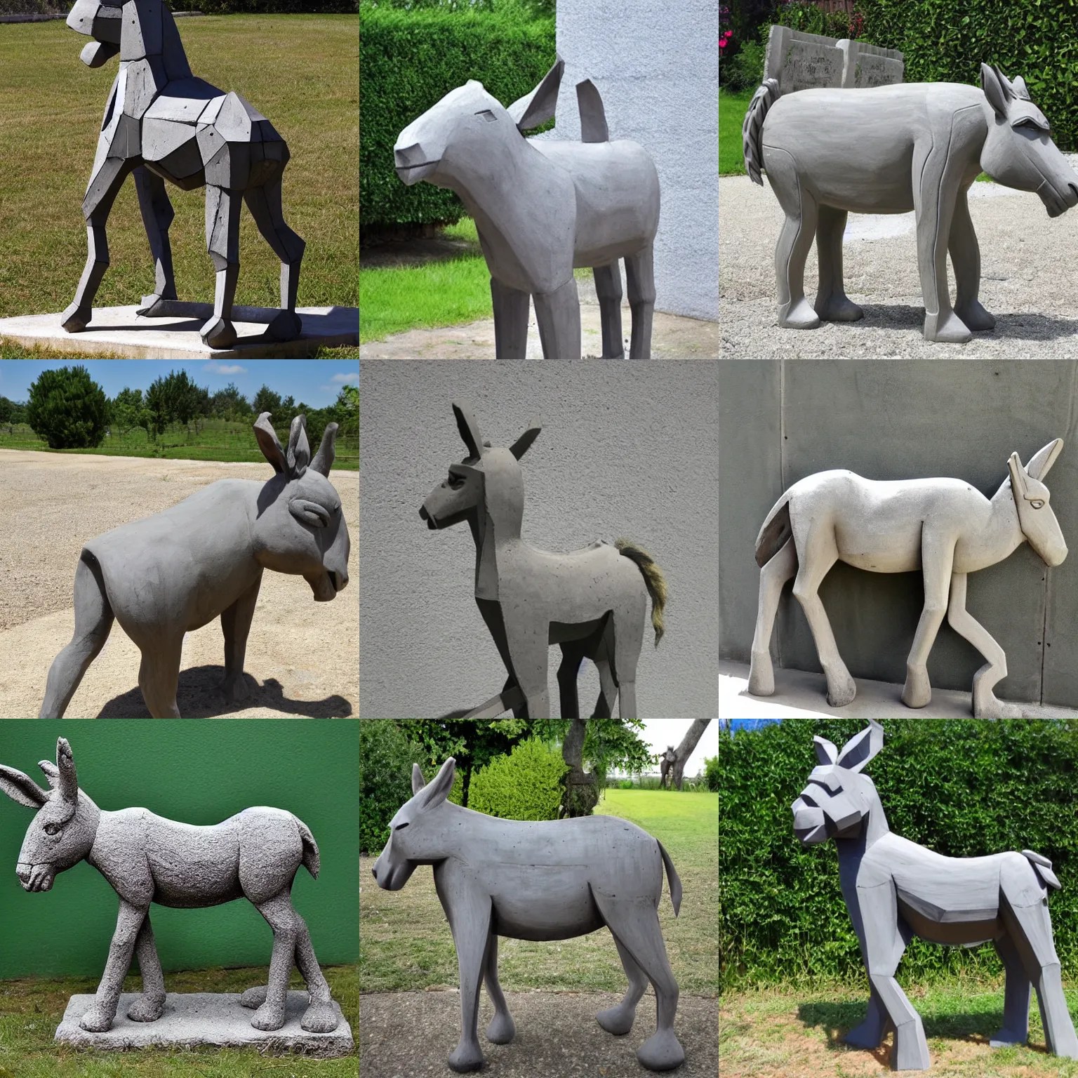 donkey sculpture made of concrete, full body Stable Diffusion OpenArt