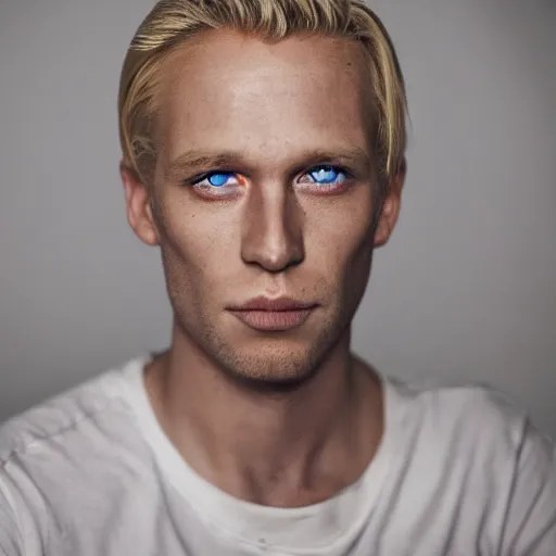 color portrait of a very ugly blue eyed blond male by Stable Diffusion