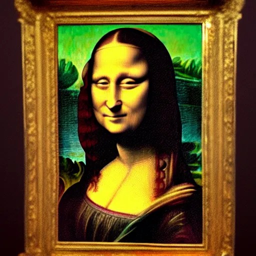 mona lisa painting, masterpiece, hyperrealistic, Stable Diffusion