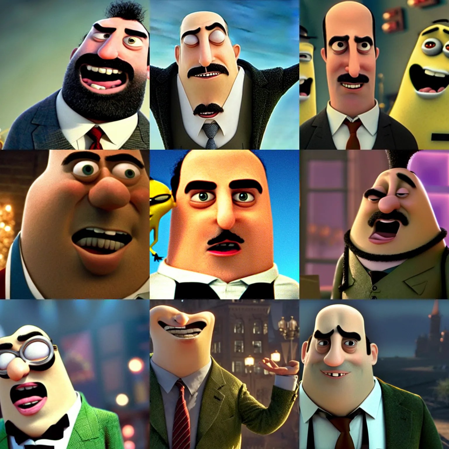 close up of borat in illumination's the rise of gru, Stable