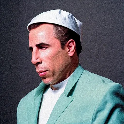 John Travolta “bubble boy” as the cannabis pope Stable Diffusion