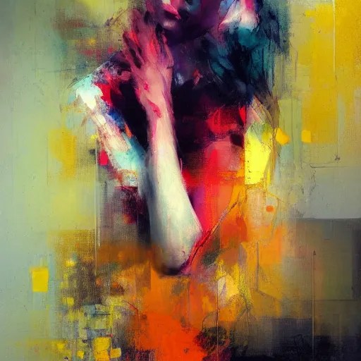high quality abstract painting of a woman in bright Stable Diffusion