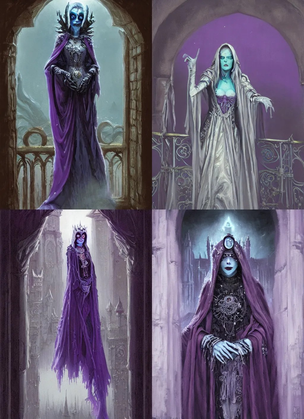 a painting of a gloomy and unsettling lich queen, Stable Diffusion