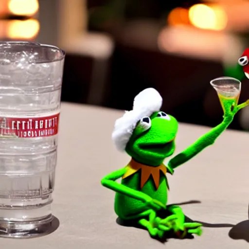 kermit the frog drinking vodka Stable Diffusion OpenArt