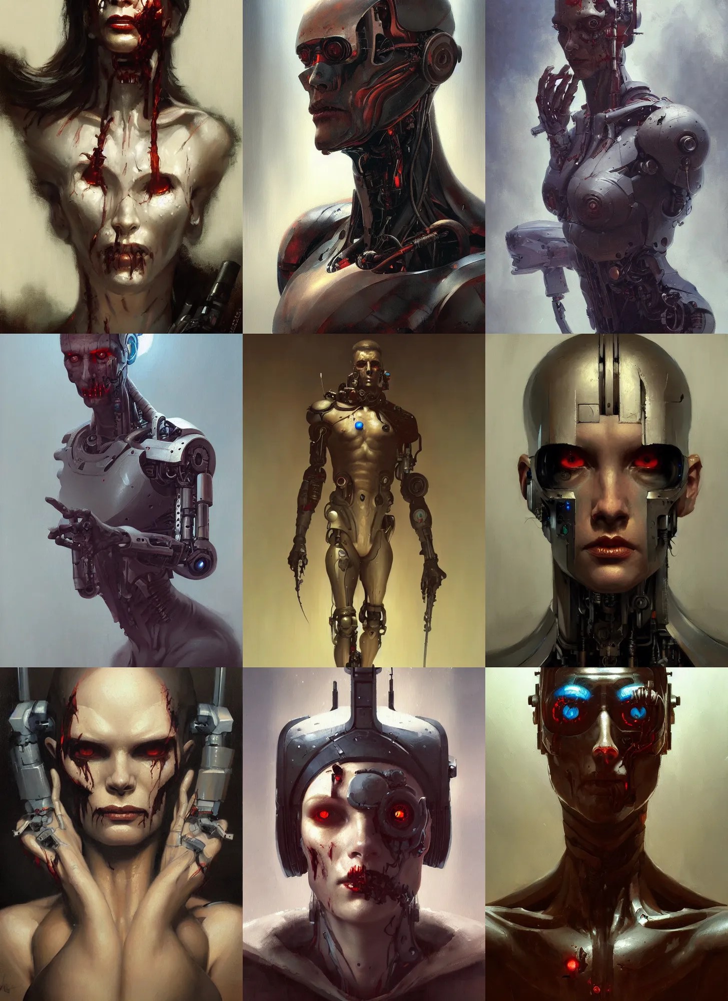 a painting of a serial killer, a character oil Stable