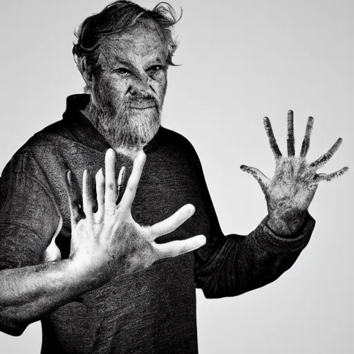 a man with crab claws hands Stable Diffusion
