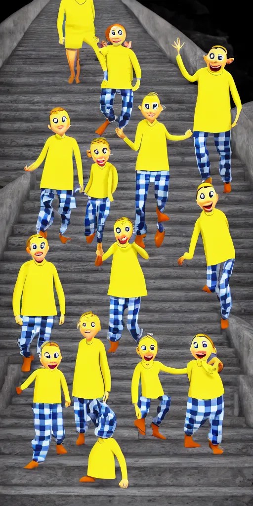 bananas in pyjamas are coming down the stairs, Stable Diffusion OpenArt