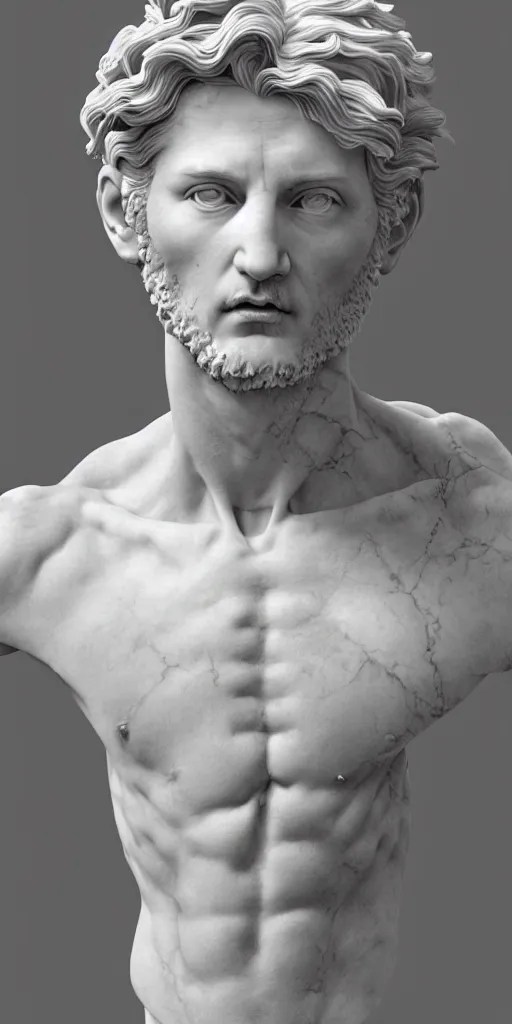 a beautiful realistic sculpture made out of marble of Stable