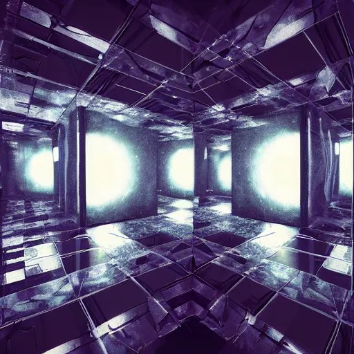 Trapped in a room of mirrors, abstract digital Stable Diffusion OpenArt