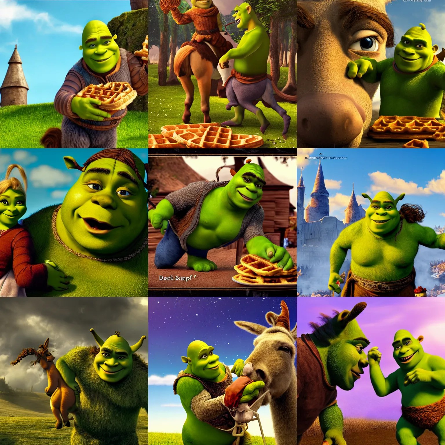 Donkey Shrek Waffles