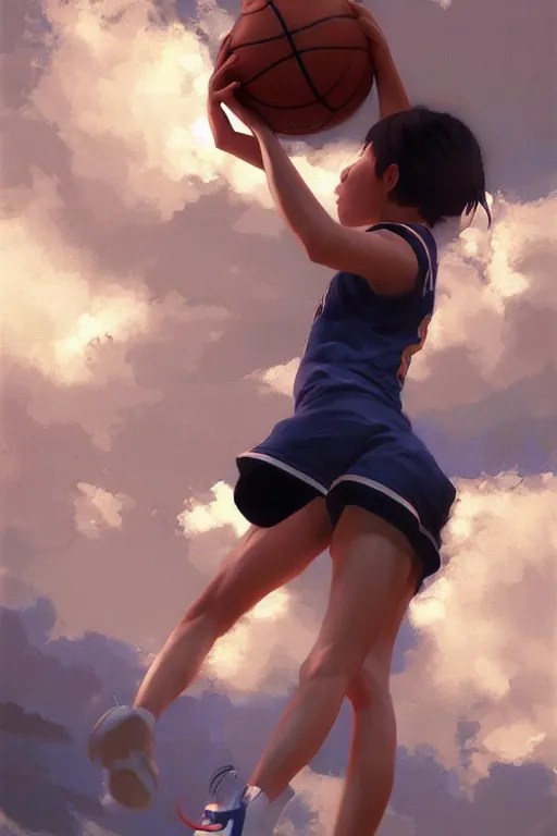 A ultradetailed beautiful panting of a girl dunking a Stable