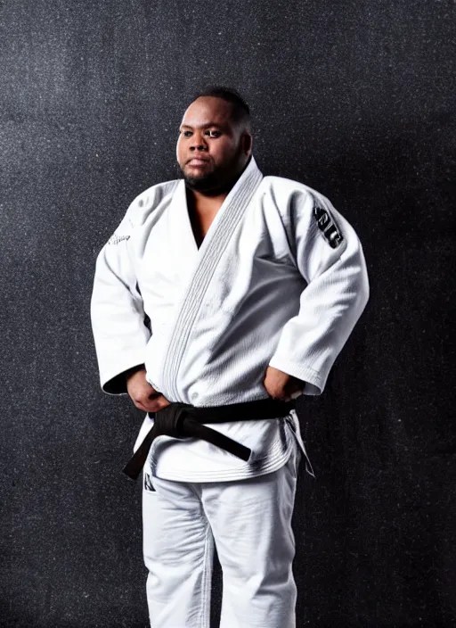 overweight black jiu jitsu practitioner with Stable Diffusion OpenArt