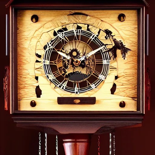 black forest cuckoo clock, 11 o'clock, night, Stable Diffusion OpenArt