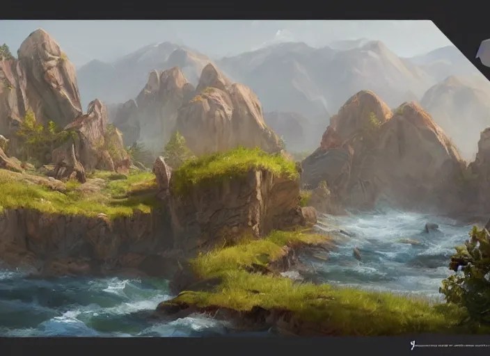 concept art of terrain, hards rocks, oil painting by Stable Diffusion