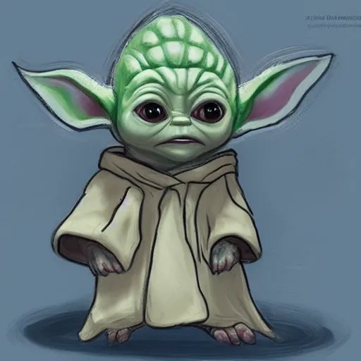 Concept art of Baby Yoda wearing sith robes Stable Diffusion OpenArt