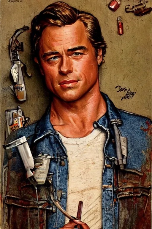 Cliff Booth from Once upon a time in Hollywood painted Stable Diffusion