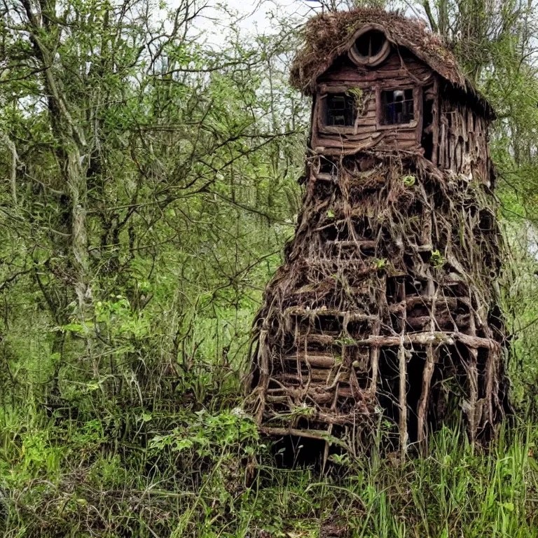 a witches hut in a swamp Stable Diffusion