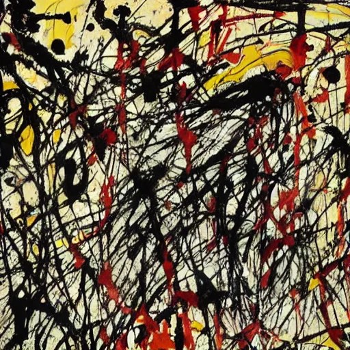 jackson pollock drip painting depicting 'anger' Stable Diffusion