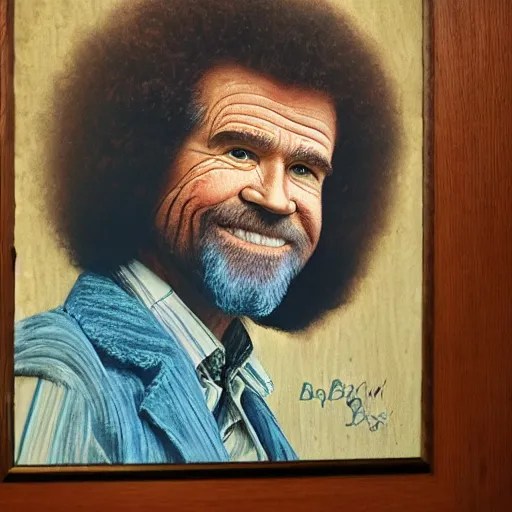 close up face male portrait of Bob Ross. Stable Diffusion OpenArt