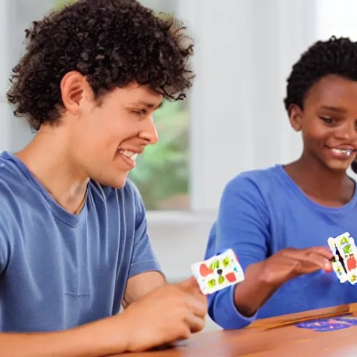 sweaty nerds playing a children's card game Stable Diffusion OpenArt