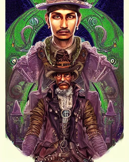 a detailed portrait illustration of a steampunk Stable Diffusion