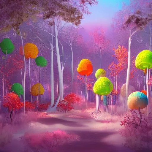 candy forest, digital art, trending on artstation Stable Diffusion