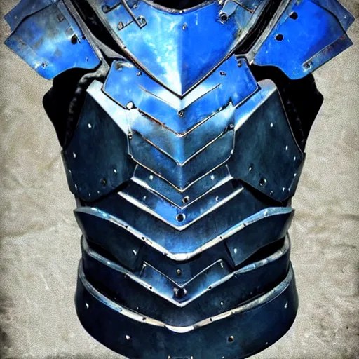 Beautiful Blue SteelPlate Body Armor, rpg, digital Stable Diffusion