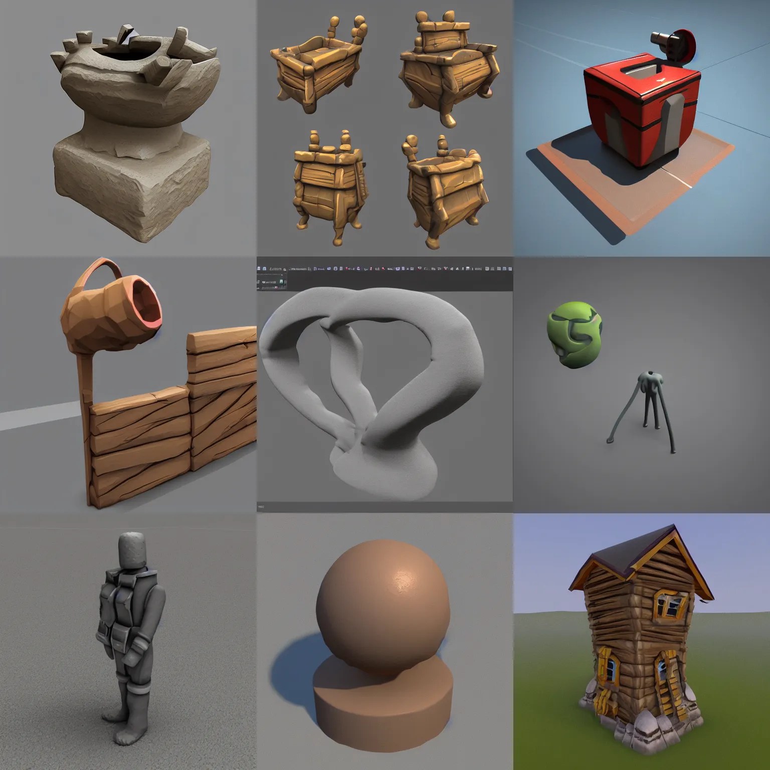 blender model asset thumbnail Stable Diffusion