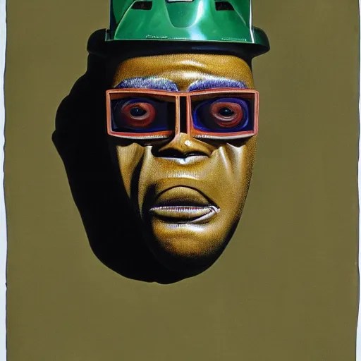 beautiful lifelike painting of mf doom his pot Stable