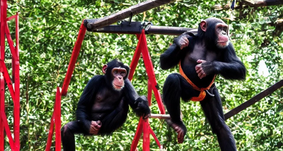 chimpanzee on the ninja warrior course Stable Diffusion OpenArt
