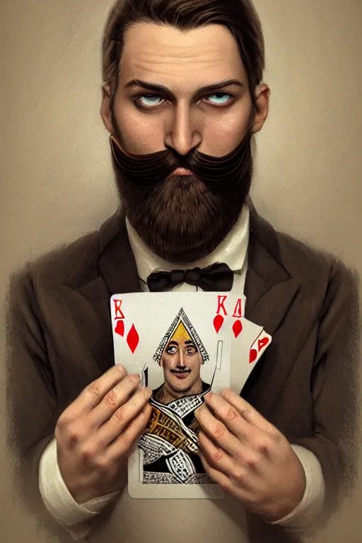 neck bearded round face with no moustache, magician Stable Diffusion