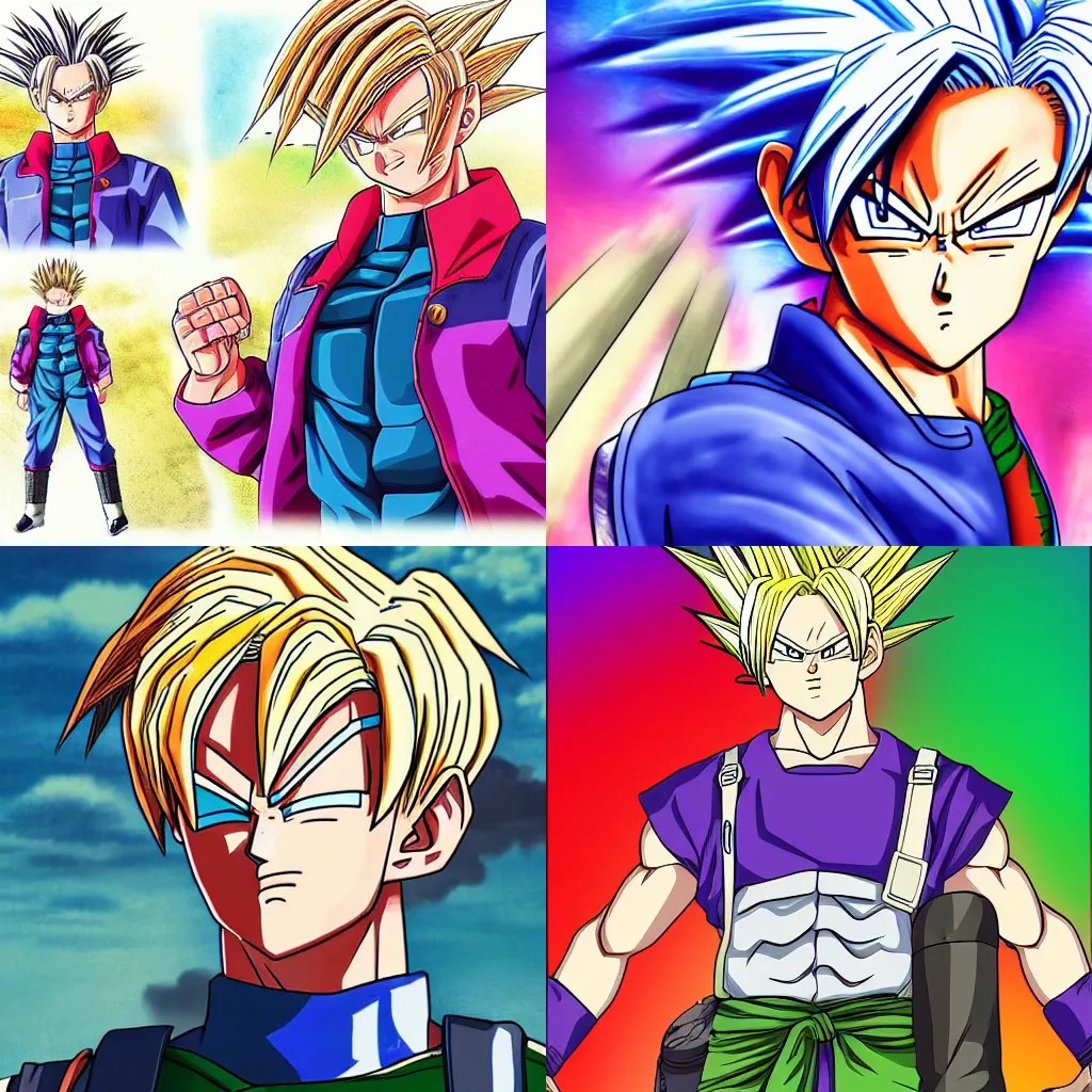 trunks dbz, anime, highly detailed, digital art, Stable Diffusion