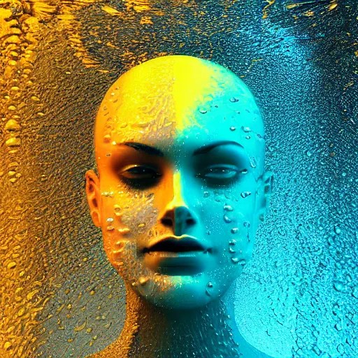 water artwork manipulation in the shape of a human Stable Diffusion