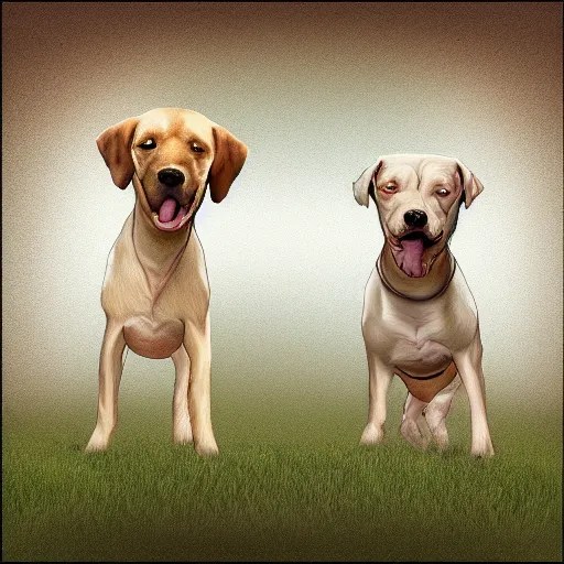 dogs barking at each other, digital art Stable Diffusion OpenArt