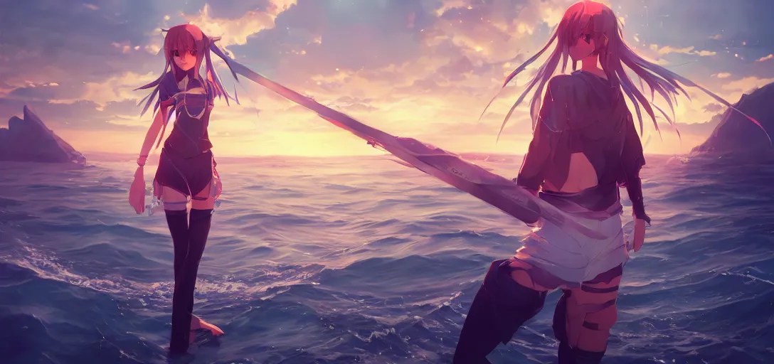 anime water temple, hyper realistic, straight lines 8k Stable