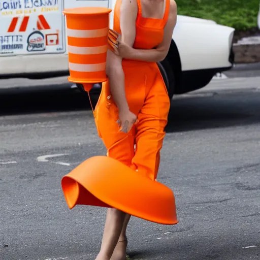 margot robbie stealing a traffic cone, 4 k Stable Diffusion OpenArt
