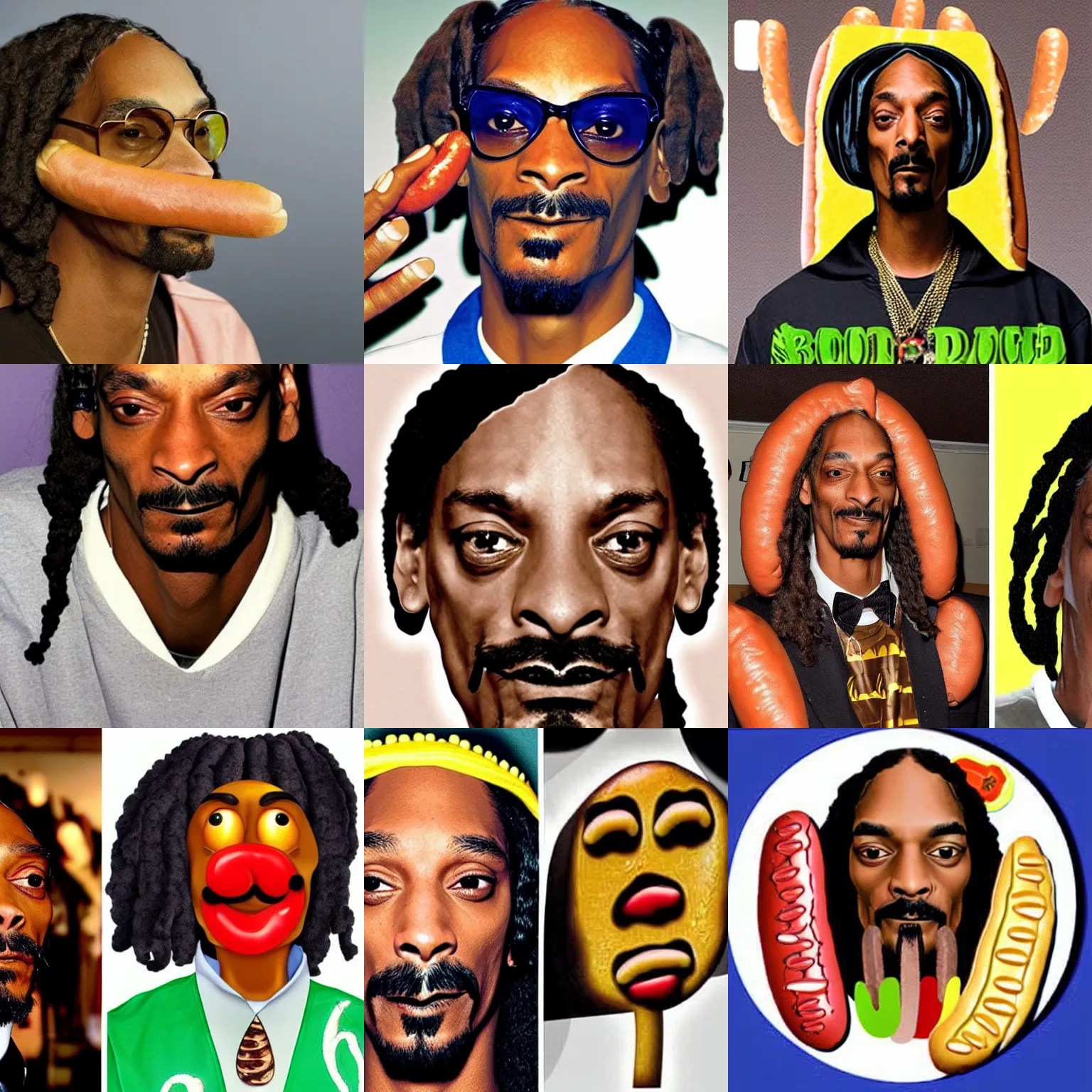 snoop dogg's face in the shape of a hot dog, Stable Diffusion OpenArt