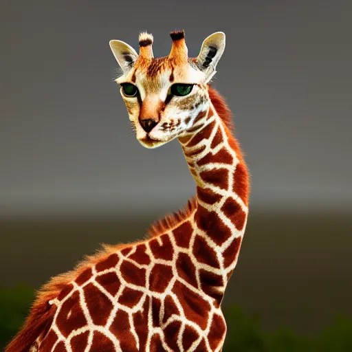 cat giraffe hybrid, bold natural colors, national Stable Diffusion