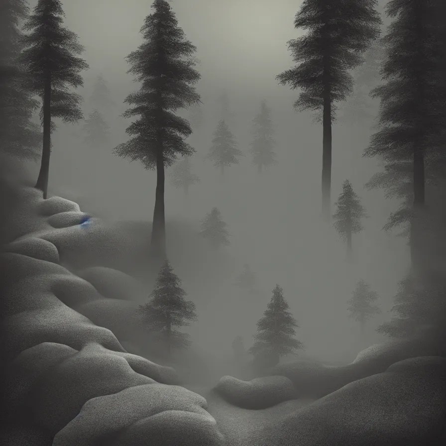 surrealist abstract black ink artwork of a stone path Stable