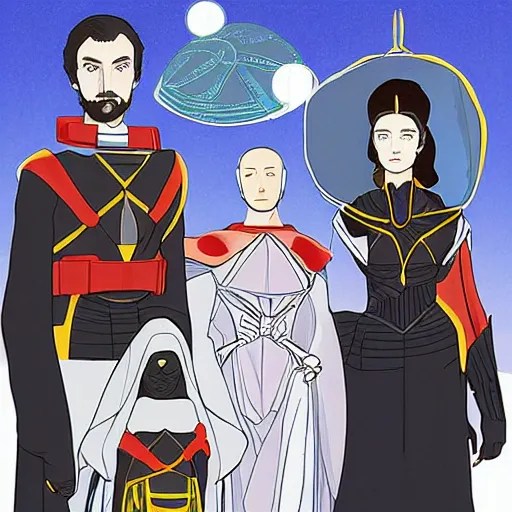 family portrait of duke leto atreides, lady jessica Stable Diffusion